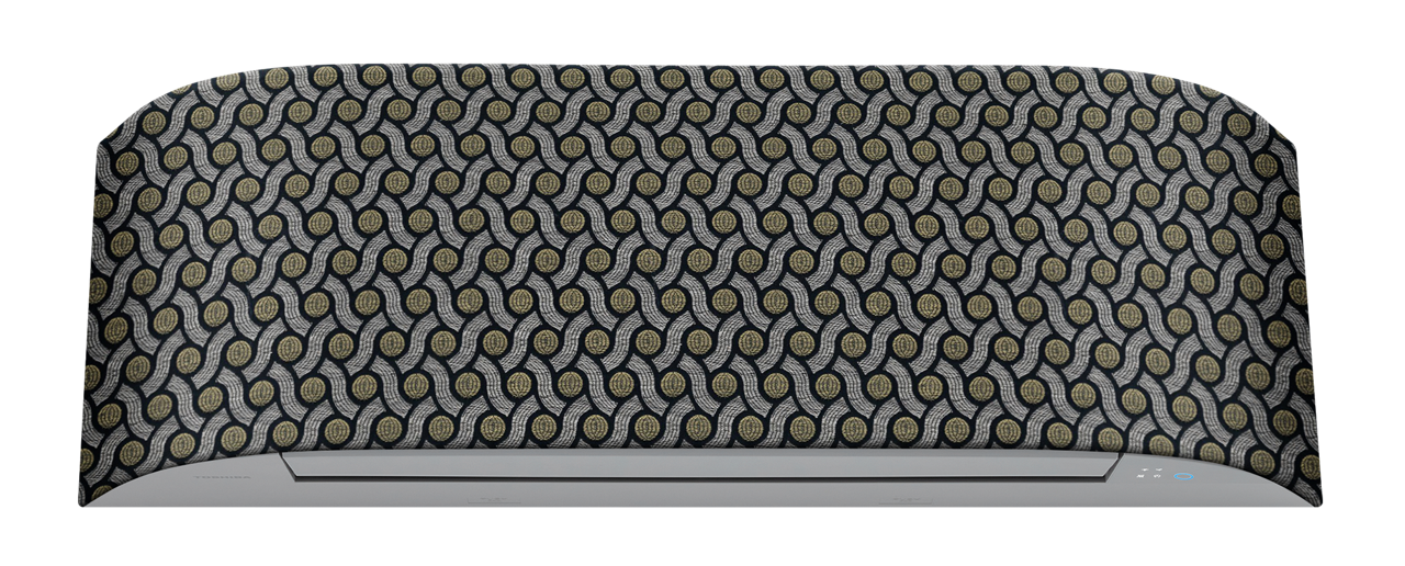 climatisation Toshiba Mural Haori motifs noir et gris